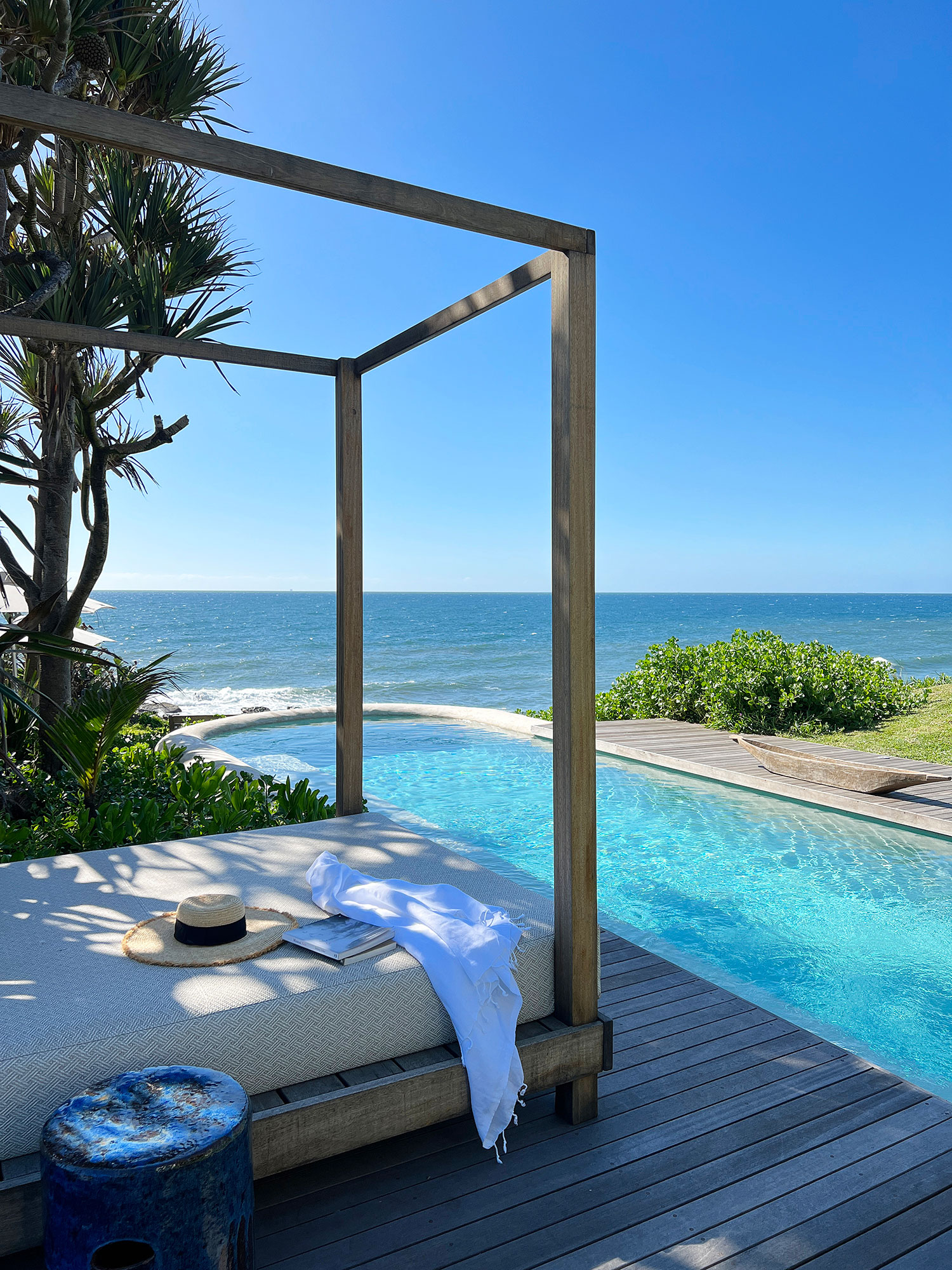 Infinity pool overlooking the ocean at Sala Beach House